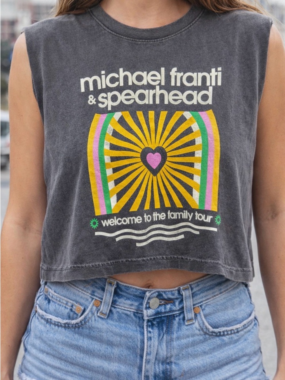 American Apparel Michael Franti Spearhead Cropped Concert Tee Small